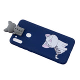 For Samsung A11 Soft TPU Back Cover Cartoon Painting Mobile Phone Case Shell with Bracket Licking pussy