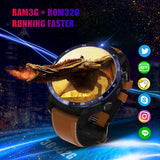 LEMFO LEM12 Face ID 1.6 Inch Dual Camera LTE 4G Smart Watch Android 7.1 3GB 32GB 1800mah Battery Men Smartwatch brown