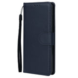 For HUAWEI PSmart 2020/Y5P/Y6P PU Leather Mobile Phone Cover with 3 Cards Slots Phone Frame blue