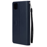 For HUAWEI PSmart 2020/Y5P/Y6P PU Leather Mobile Phone Cover with 3 Cards Slots Phone Frame blue