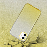 For iphone X/XS/XR/XS MAX/11/11 pro MAX Phone Case Gradient Color Glitter Powder Phone Cover with Airbag Bracket yellow