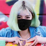 Cotton Mask Breathable Anti Dust UV Protection Face Mouth Mask for Kids Teens Adult Black  Black_random pattern