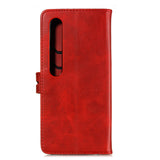 For XiaoMI 10 Pro Mobile Phone Cover PU Leather Front Buckle Smart Shell Anti-fall Phone Case 4 red