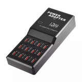 Multi 12 Port USB Charging Station Hub Desktop Wall Cell Phone Charger Organizer UK plug