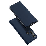 DUX DUCIS For Moto G8/G8 Power Leather Mobile Phone Cover Magnetic Protective Case Bracket with Cards Slot Royal blue_Moto G8 Power