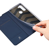 DUX DUCIS For Moto G8/G8 Power Leather Mobile Phone Cover Magnetic Protective Case Bracket with Cards Slot Royal blue_Moto G8 Power