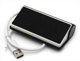 Mini Portable 4 Ports Aluminum Alloy USB Distributor Connector High Speed 3.0 Multiple HUB Splitter Adapter for Hard Drive Laptop Computer Cellphone Camera Silver