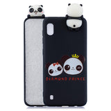 For Samsung A10 3D Cute Coloured Painted Animal TPU Anti-scratch Non-slip Protective Cover Back Case Two pandas