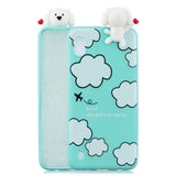 For Samsung A10 3D Cute Coloured Painted Animal TPU Anti-scratch Non-slip Protective Cover Back Case Cloud