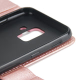 For Samsung A6 2018 Flip-type Leather Protective Phone Case with 3 Card Position Buckle Design Phone Cover  red