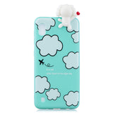 For Samsung A10 3D Cute Coloured Painted Animal TPU Anti-scratch Non-slip Protective Cover Back Case Cloud