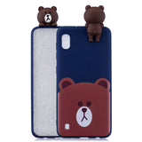 For Samsung A10 3D Cute Coloured Painted Animal TPU Anti-scratch Non-slip Protective Cover Back Case Bear