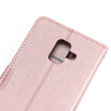 For Samsung A6 2018 Flip-type Leather Protective Phone Case with 3 Card Position Buckle Design Phone Cover  wine red