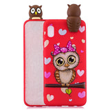 For Samsung A10 3D Cute Coloured Painted Animal TPU Anti-scratch Non-slip Protective Cover Back Case Cloud