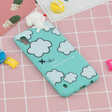 For Samsung A10 3D Cute Coloured Painted Animal TPU Anti-scratch Non-slip Protective Cover Back Case Cloud