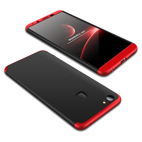 For VIVO V7 plus/Y75S/Y79 3 in 1 360 Degree Non-slip Shockproof Full Protective Case red black red