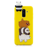 For Samsung A6 plus 2018 3D Cartoon Lovely Coloured Painted Soft TPU Back Cover Non-slip Shockproof Full Protective Case Striped bear