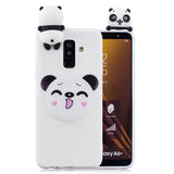 For Samsung A6 plus 2018 3D Cartoon Lovely Coloured Painted Soft TPU Back Cover Non-slip Shockproof Full Protective Case Striped bear
