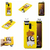 For Samsung A6 plus 2018 3D Cartoon Lovely Coloured Painted Soft TPU Back Cover Non-slip Shockproof Full Protective Case Striped bear