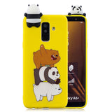 For Samsung A6 plus 2018 3D Cartoon Lovely Coloured Painted Soft TPU Back Cover Non-slip Shockproof Full Protective Case Striped bear