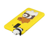 For Samsung A6 plus 2018 3D Cartoon Lovely Coloured Painted Soft TPU Back Cover Non-slip Shockproof Full Protective Case Striped bear