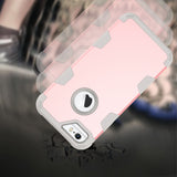 For iPhone 6/6S PC+ Silicone 2 in 1 Hit Color Tri-proof Shockproof Dustproof Anti-fall Protective Cover Back Case Rose gold + gray