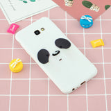 For Samsung A5 2017 Cartoon Lovely Coloured Painted Soft TPU Back Cover Non-slip Shockproof Full Protective Case with Lanyard white