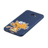 For Samsung A5 2017 Cartoon Lovely Coloured Painted Soft TPU Back Cover Non-slip Shockproof Full Protective Case with Lanyard sapphire
