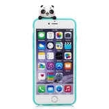 For iPhone 5/5S/SE/6/6S/6 Plus/6S Plus/7/8/7 Plus/8 Plus Phone Case 3D Cartoon Panda Bamboo Cellphone Back Shell Shockproof Smartphone Cover Light blue