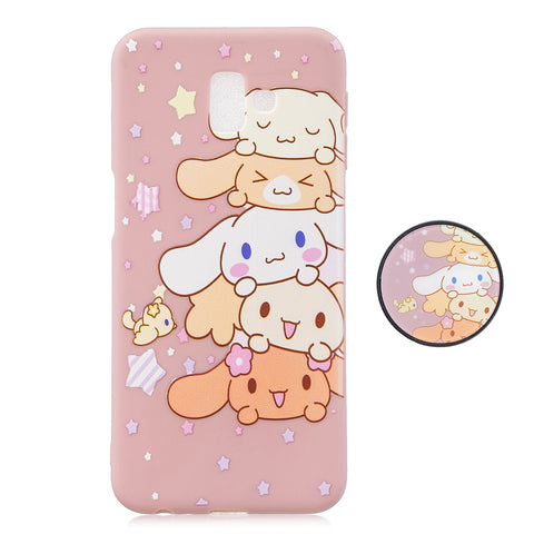 For Samsung J6 PLUS Non-Slip TPU Bumper Case Shockproof Full-Body Protective Case Cover with Adjustable Bracket 1