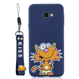 For Samsung A5 2017 Cartoon Lovely Coloured Painted Soft TPU Back Cover Non-slip Shockproof Full Protective Case with Lanyard sapphire