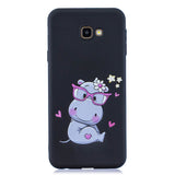 For Samsung A5 2017 Cartoon Lovely Coloured Painted Soft TPU Back Cover Non-slip Shockproof Full Protective Case with Lanyard white