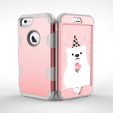 For iPhone 6/6S PC+ Silicone 2 in 1 Hit Color Tri-proof Shockproof Dustproof Anti-fall Protective Cover Back Case Rose gold + gray