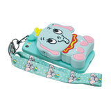 For Iphone 5 / 5S / SE Cartoon Hanging Lanyard + Fall Resistant Cartoon TPU Full Protective Mobile Phone Cover with Coin Purse 2 light blue elephant