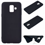 for Samsung A6 2018 Lovely Candy Color Matte TPU Anti-scratch Non-slip Protective Cover Back Case black