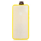 For Samsung A11 Soft TPU Back Cover Cartoon Painting Mobile Phone Case Shell with Bracket Brown Bear