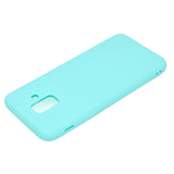 for Samsung A6 2018 Lovely Candy Color Matte TPU Anti-scratch Non-slip Protective Cover Back Case Light blue
