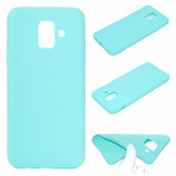 for Samsung A6 2018 Lovely Candy Color Matte TPU Anti-scratch Non-slip Protective Cover Back Case Light blue