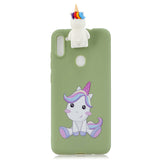 For Samsung A11 Soft TPU Back Cover Cartoon Painting Mobile Phone Case Shell with Bracket Cute Horse