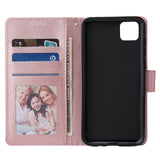 For HUAWEI PSmart 2020/Y5P/Y6P PU Leather Mobile Phone Cover with 3 Cards Slots Phone Frame Rose gold