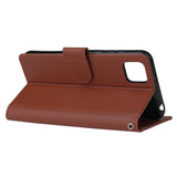 For HUAWEI PSmart 2020/Y5P/Y6P PU Leather Mobile Phone Cover with 3 Cards Slots Phone Frame brown