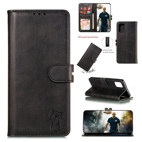 For HUAWEI P40 Pro Mobile Phone Cover PU Leather Front Buckle Smart Shell Anti-fall Phone Case 1 black