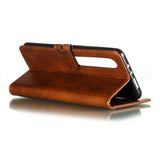 For XiaoMI 10 Pro Mobile Phone Cover PU Leather Front Buckle Smart Shell Anti-fall Phone Case 6 brown