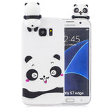 For Samsung S7 edge 3D Cartoon Lovely Coloured Painted Soft TPU Back Cover Non-slip Shockproof Full Protective Case Light blue