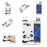 For Samsung S7 edge 3D Cartoon Lovely Coloured Painted Soft TPU Back Cover Non-slip Shockproof Full Protective Case Light blue