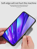 For OPPO Realme 3 Pro/Realme 5/Realme 5 Pro Mobile Shell Soft TPU Phone Case Glass Back Panel Gradient Design Overall Protective Shell Rose red