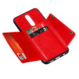 For OPPO F11 PU Leather Flip Stand Shockproof Cell Phone Cover Double Buckle Anti-dust Case With Card Slots Pocket gray