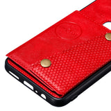 For OPPO F11 pro PU Leather Flip Stand Shockproof Cell Phone Cover Double Buckle Anti-dust Case With Card Slots Pocket blue