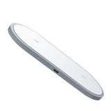 High Performance 2 Holders QI Wireless Fast Charging Base Silver