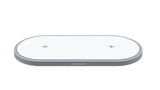 High Performance 2 Holders QI Wireless Fast Charging Base Silver